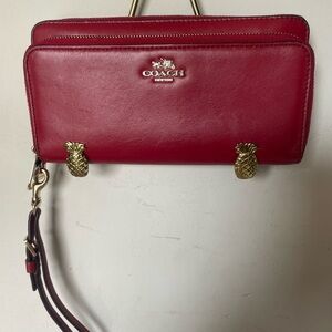 Coach Red Leather Women's wallet